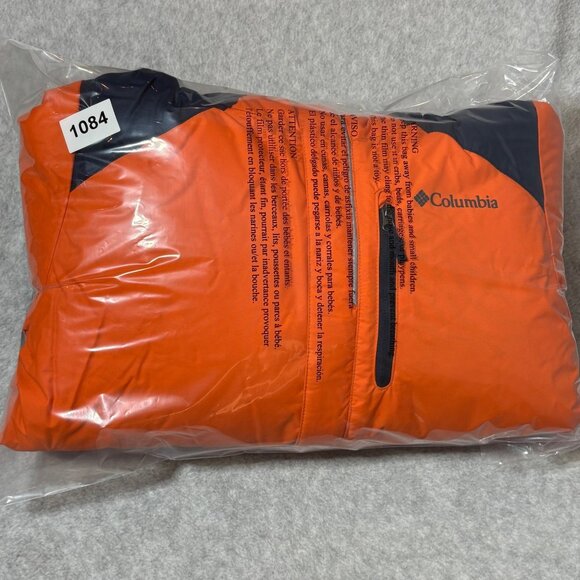 Columbia Boys Jacket Size S (8) Orange Navy Hooded Insulated Winter - Picture 8 of 8